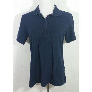 PBX Basics Top Large Blue Polo Shirt Golf Short Sleeves Collar Buttons